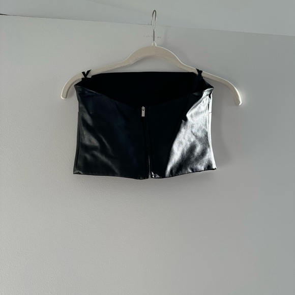 Aritzia Black Leather Tube Top - Picture 3 of 4